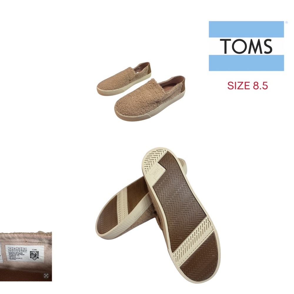 TOMS Slip-On Shoes – Women’s Size 8.5 – Tan Sherpa Fleece